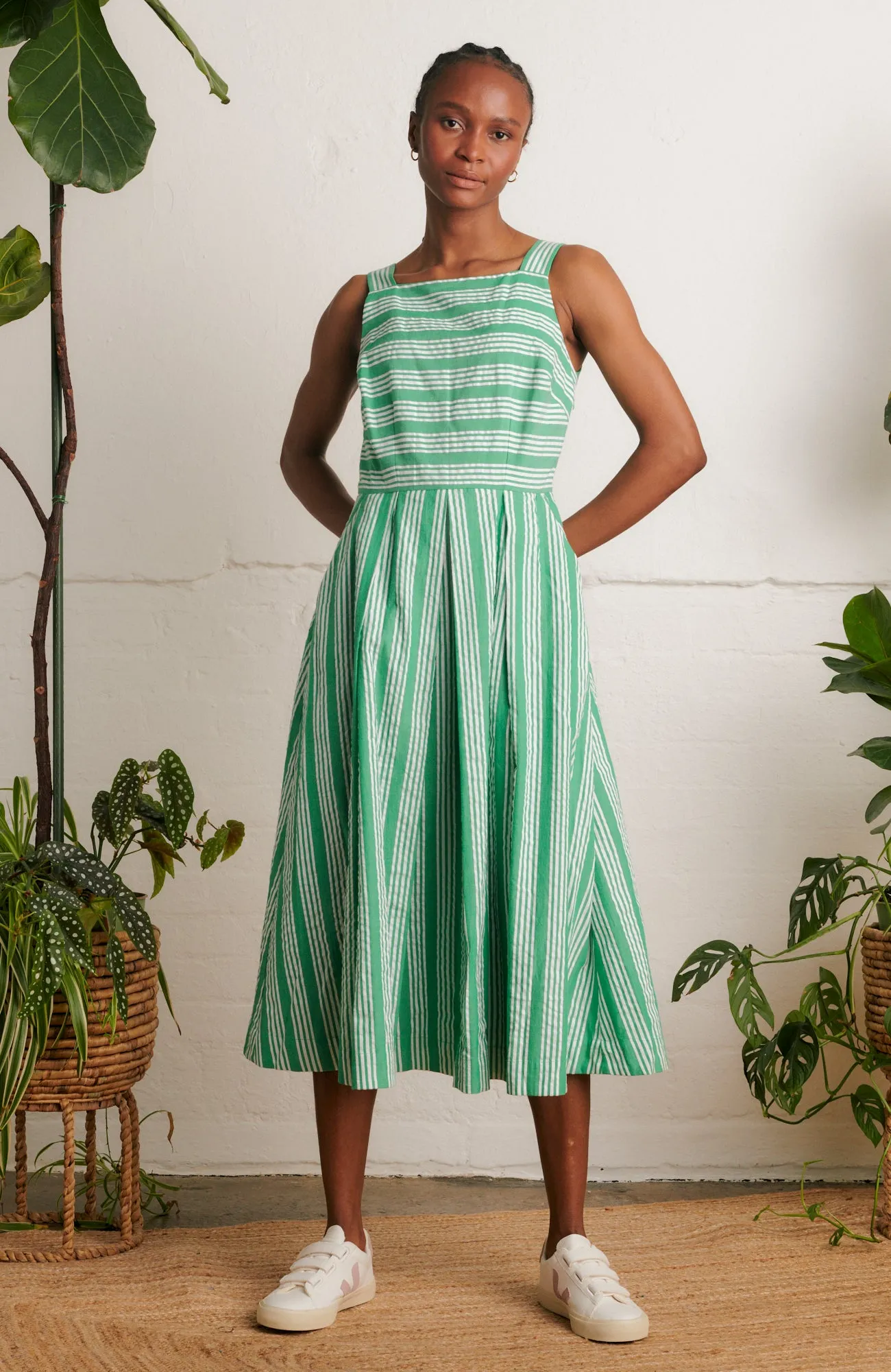 Suki Beachcomber Stripe Green Dress