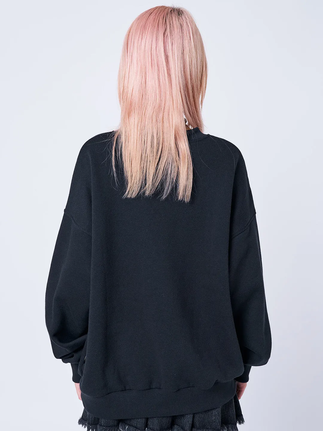 Unworldly Black Graphic Sweatshirt