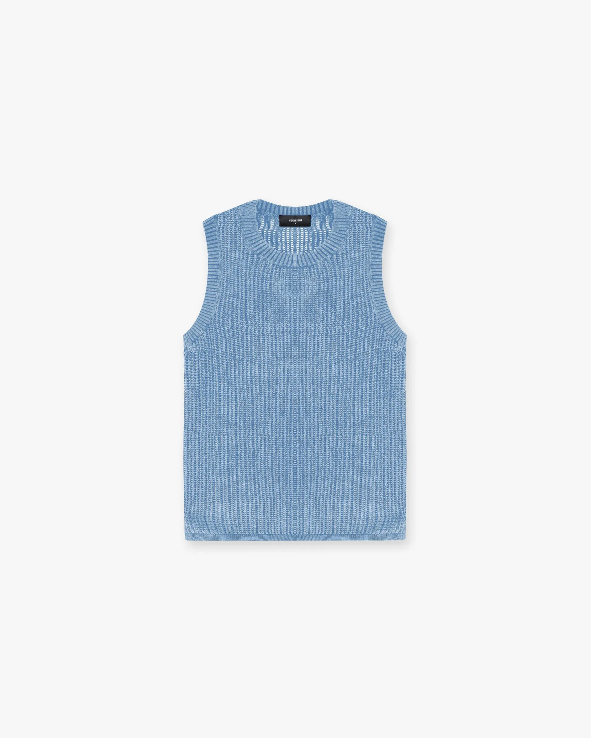 Washed Knit Vest - Sky Blue