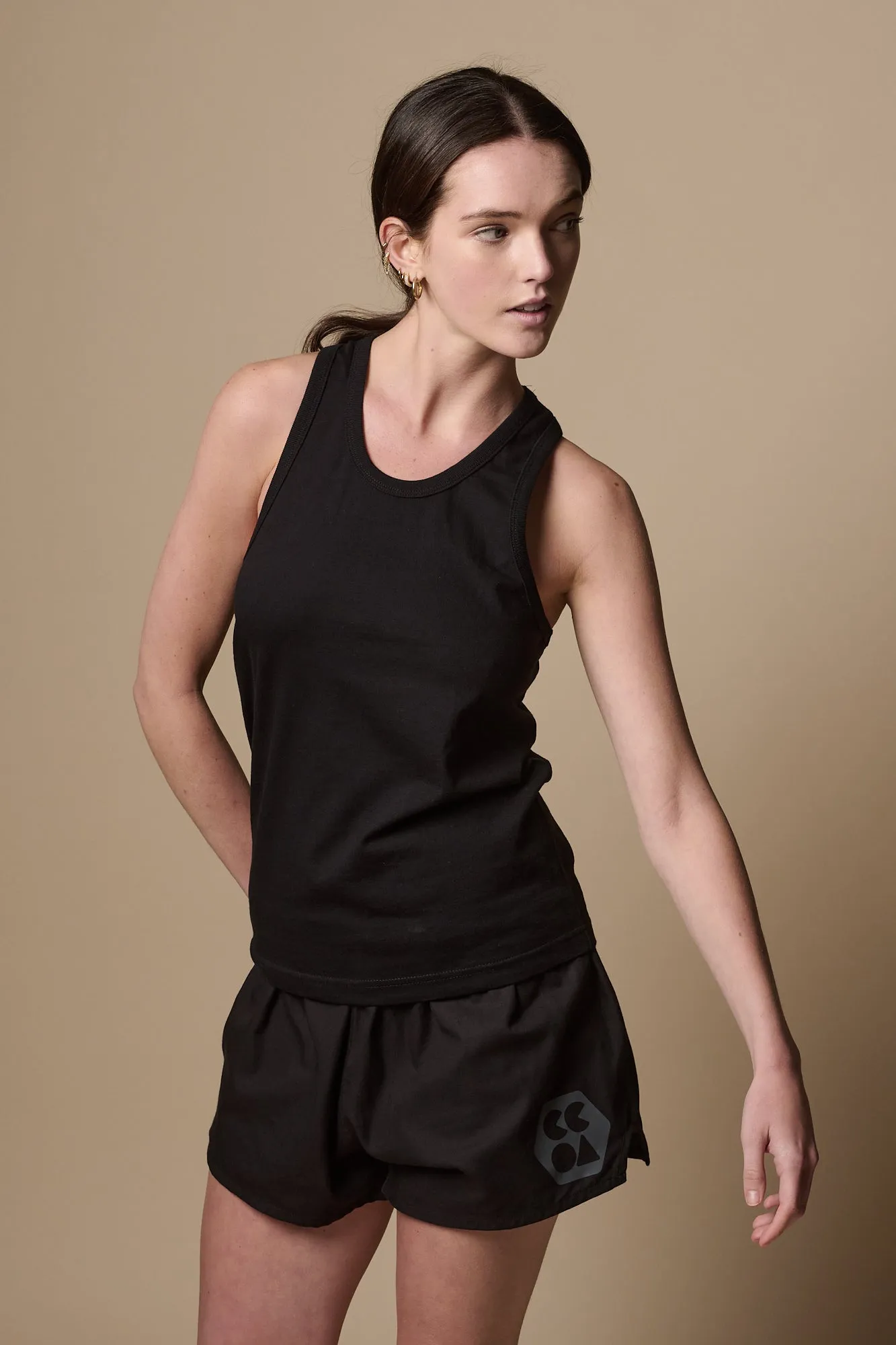 Womens Racer Back Vest Plastic Free - Black